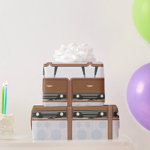 Mid Century Vintage Radio Retro Music Lover Wrapping Paper