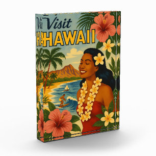 Mid Century Visit Hawaii Tourism Art Photo Block