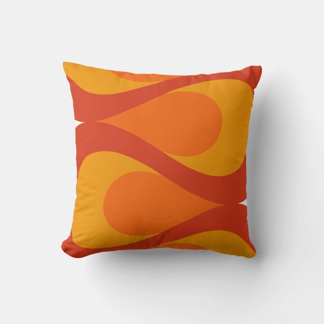 Mid Century Waves Throw Pillow (Front)