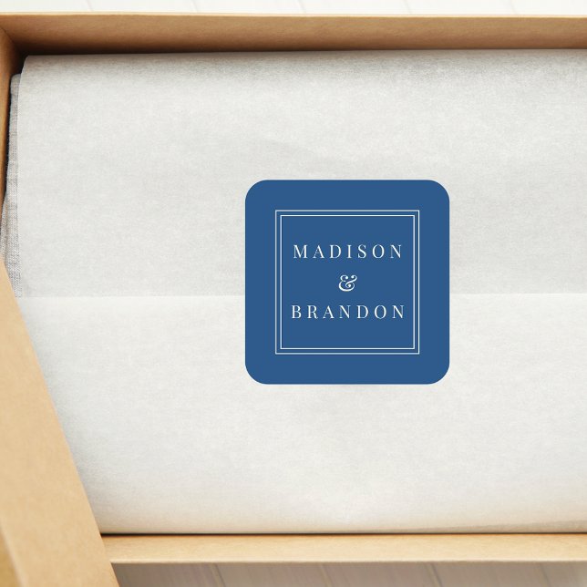 Mid-Century Wedding Flowers | Blue Square Sticker (Creator Uploaded)