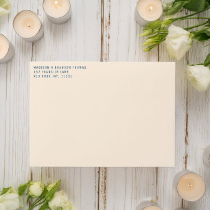 Mid-Century Wedding Flowers Cream Address Envelope
