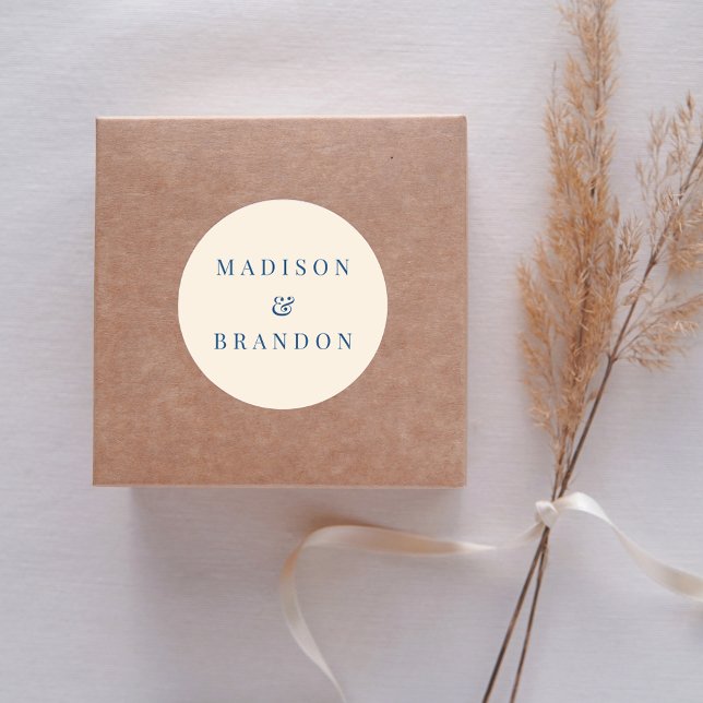 Mid-Century Wedding Flowers | Cream Classic Round Sticker (Creator Uploaded)