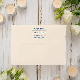 Mid-Century Wedding Flowers Cream Envelope