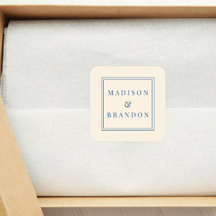 Mid-Century Wedding Flowers   Cream Square Sticker