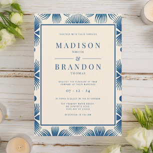 Mid-Century Wedding Flowers   Full Print  Invitation