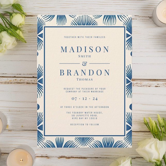 Mid-Century Wedding Flowers | Full Print  Invitation (Creator Uploaded)