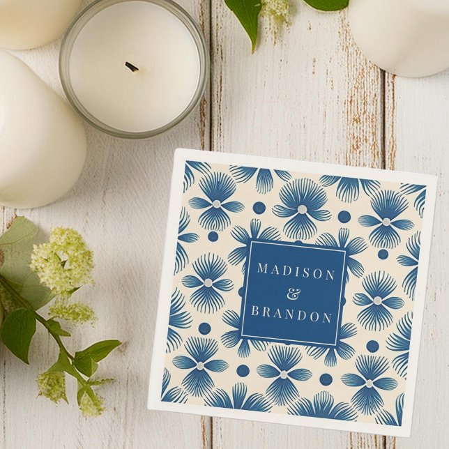 Mid-Century Wedding Flowers | Full Print | Names Napkin (Creator Uploaded)