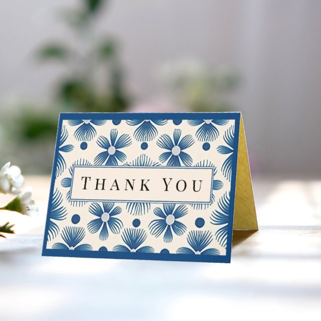 Mid-Century Wedding Flowers | Full Print  Thank You Card (Creator Uploaded)