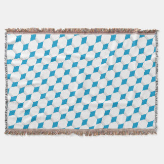 Mid-Century White and Aqua Ovals and Circles Throw Blanket
