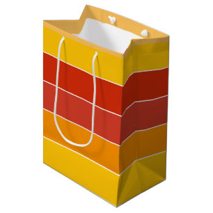 Mid Century Yellow and Orange Stripes Medium Gift Bag
