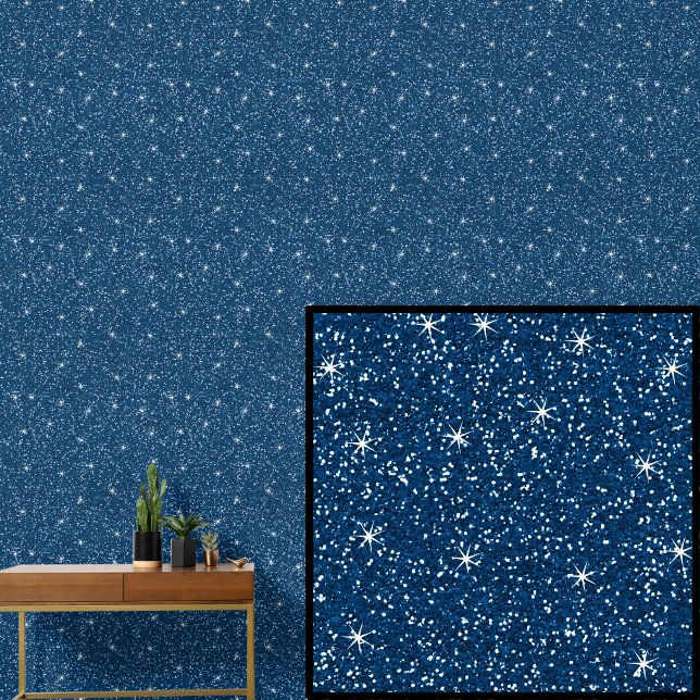 Mid Dark Blue with Sparkle Stars Wallpaper (Creator Uploaded)