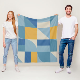Mid geometry abstract shapes Pattern Fleece Blanket
