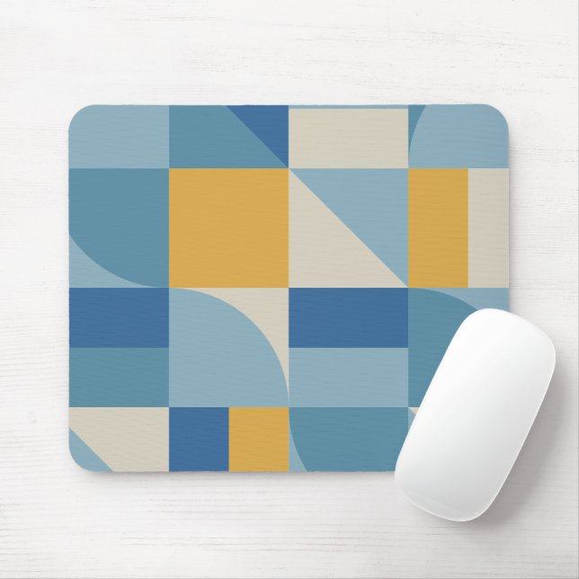 Mid geometry abstract shapes Pattern Mouse Mat (With Mouse)