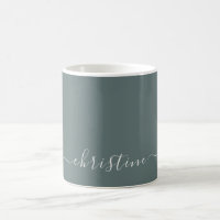 Mid Gray C13 White Minimalist Modern Name Custom