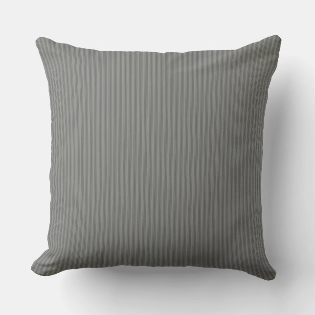 Mid Grey Ticking Stripe  Cushion (Front)