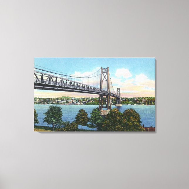Mid-Hudson Bridge to Roosevelt Nat'l Historic Canvas Print (Front)