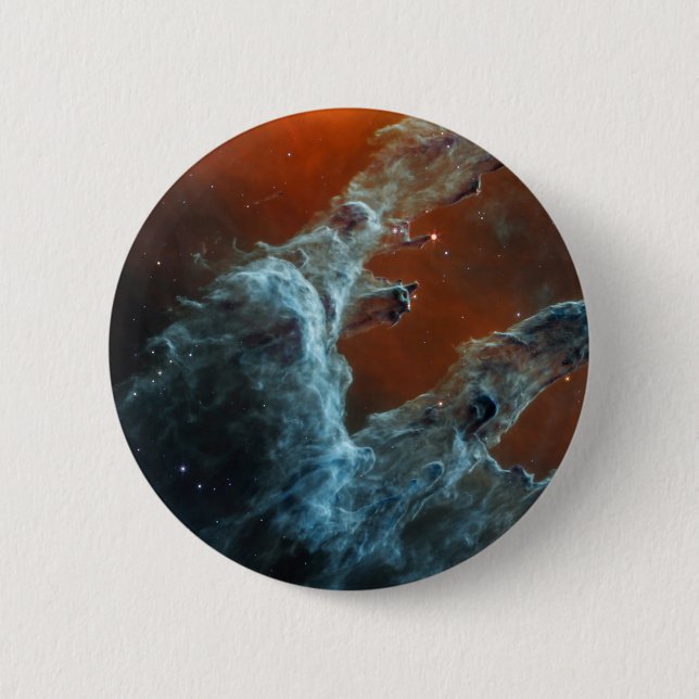Mid-Infrared The Pillars Of Creation. 6 Cm Round Badge (Front)