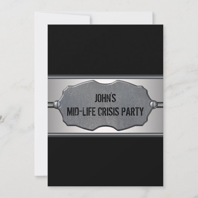 Mid Life Crisis Mans 40th Birthday Party Invitation (Front)