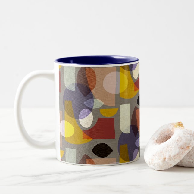 Mid-mod abstract shapes mug (With Donut)