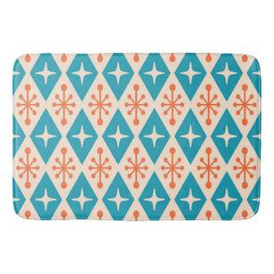 Mid Mod Atomic Age Abstract Pattern Bath Mat