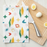 Mid Mod Atomic Mid-Century Modern Shapes Retro Tea Towel<br><div class="desc">Mid mod atomic pattern with retro colour palette kitchen towel.</div>