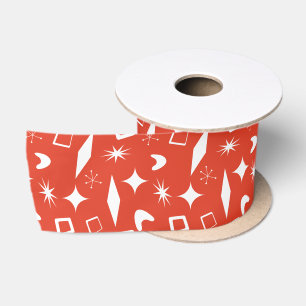 Mid Mod Atomic Modern Christmas Holiday Retro Satin Ribbon