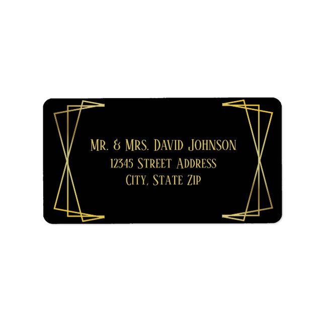 Mid Mod Black Design - Address Label (Front)