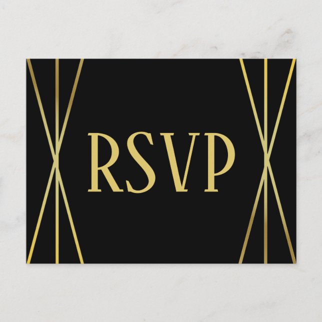 MId Mod Black Design - RSVP Postcard (Front)