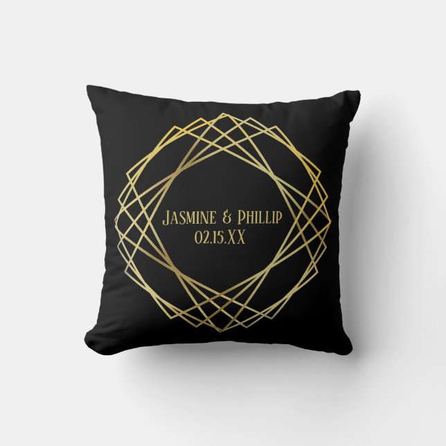 Mid Mod Black Design - Square Pillow (Front)