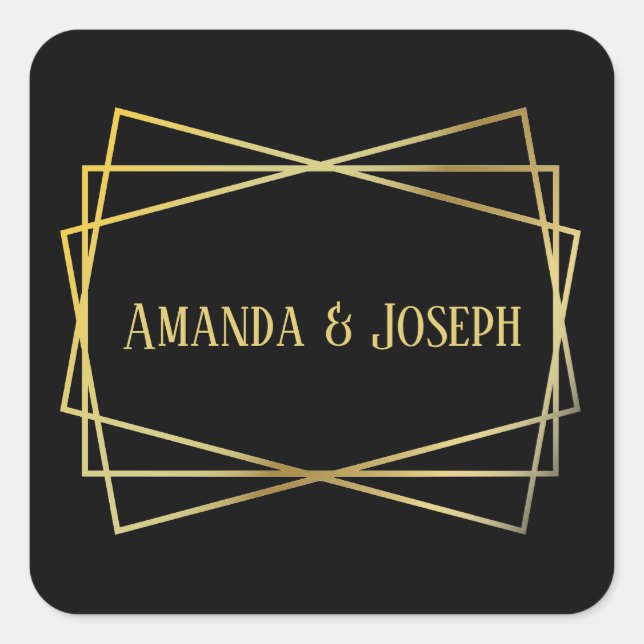 Mid Mod Black Design - Square Sticker (Front)