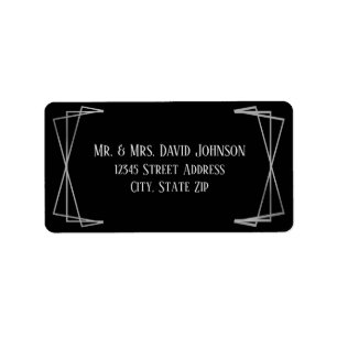 Mid Mod Black & Grey Design - Address Label