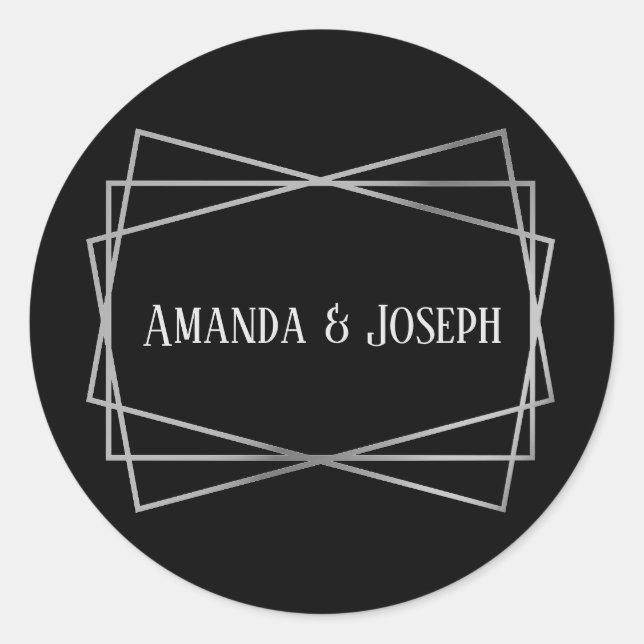 Mid Mod Black & Grey Design - Circle Sticker (Front)