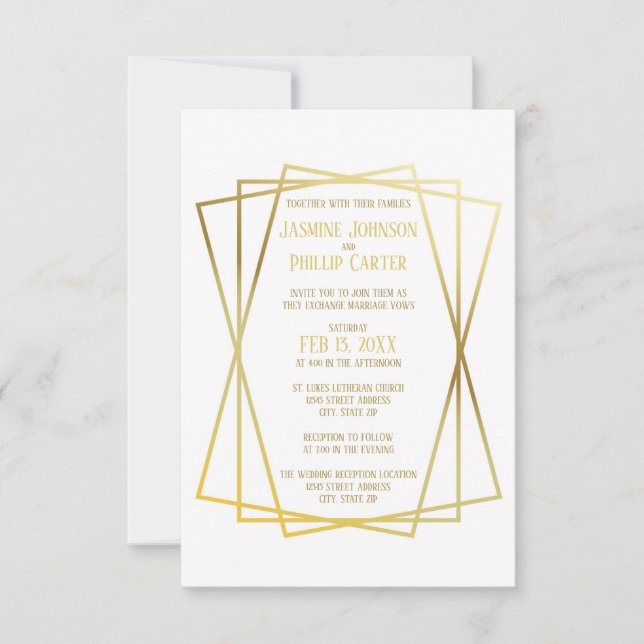 Mid Mod Design - 3x5 Wedding/Reception Invitation (Front)