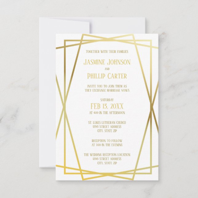 Mid Mod Design - 3x5 Wedding/Reception Invitation (Front)