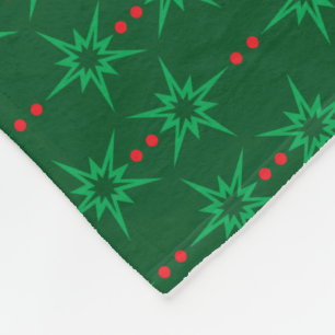 Mid Mod Garland Green Fleece Blanket (3 Sizes)