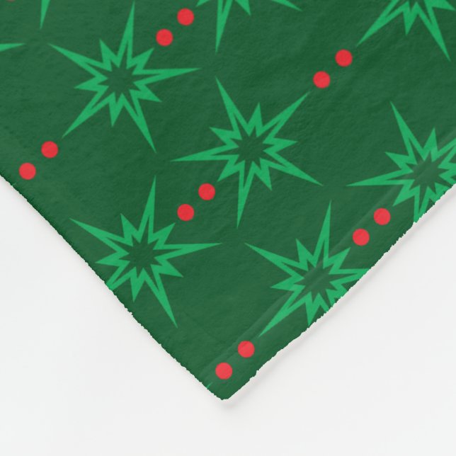 Mid Mod Garland Green Fleece Blanket (3 Sizes) (Corner)
