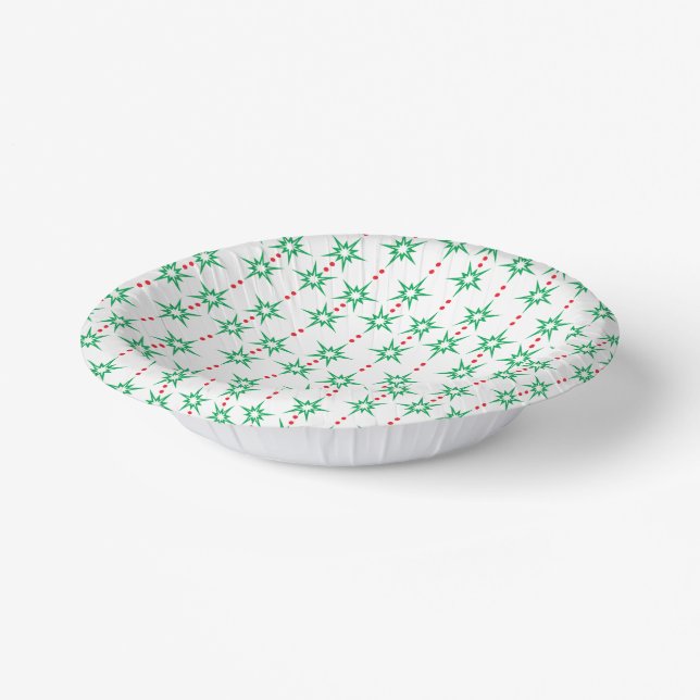 Mid Mod Garland Paper Bowl Paper Plate (Angled)