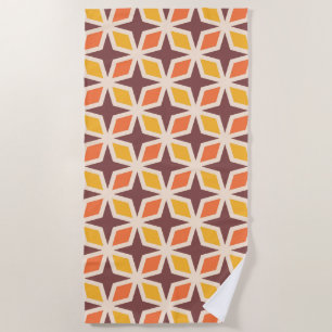 Mid Mod Geometric Star Pattern Beach Towel