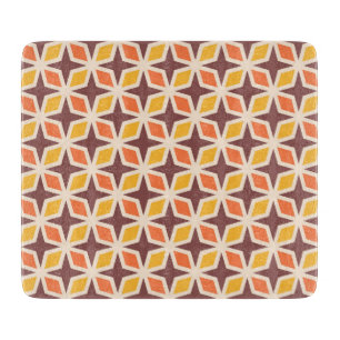 Mid Mod Geometric Star Pattern Cutting Board