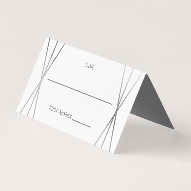 Mid Mod Grey Design - Place Card (Front)