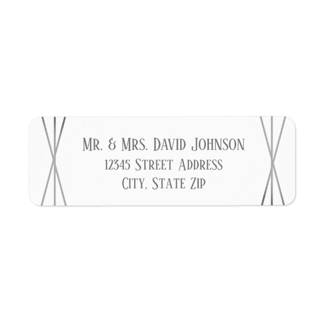 Mid Mod Grey Design - Return Address Label (Front)