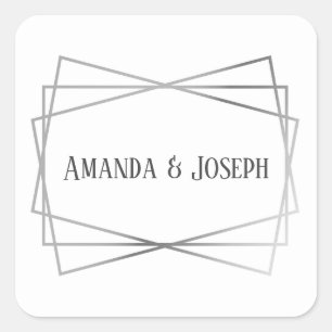 Mid Mod Grey Design - Square Sticker