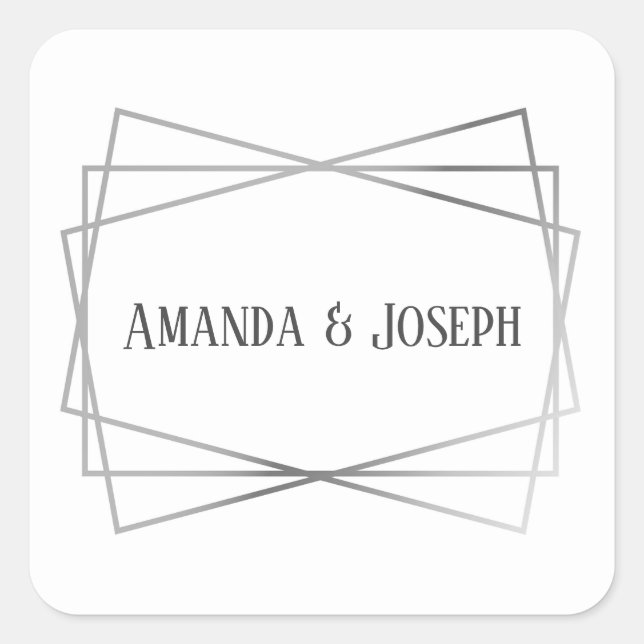 Mid Mod Grey Design - Square Sticker (Front)