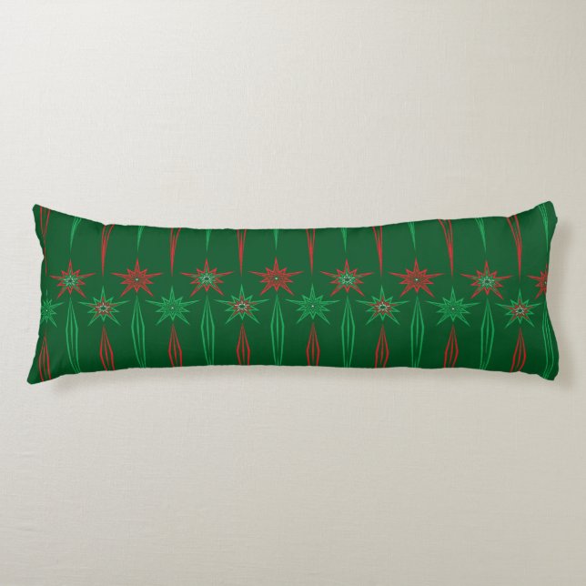 Mid Mod Icicles Green Body Pillow (Front)
