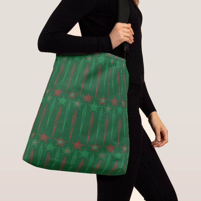 Mid Mod Icicles Green Crossbody Bag (2 Sizes) (Close Up)