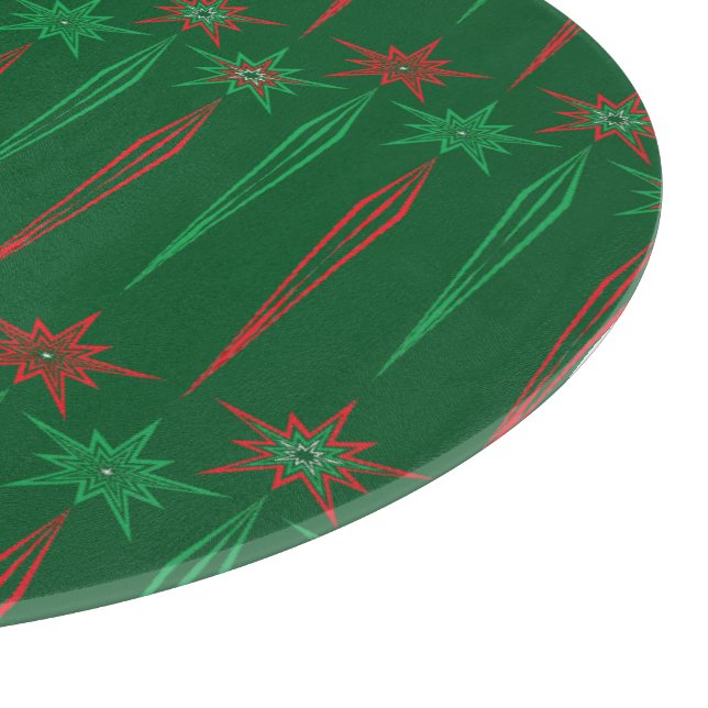 Mid Mod Icicles Green Glass Cutting Board (Corner)