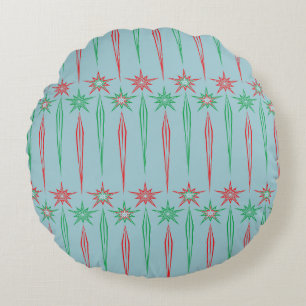 Mid Mod Icicles Round Pillow