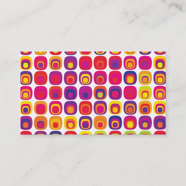 Mid Modern Century Pink and Yellow Business Card (Front)