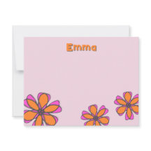 Mid Modern Floral Flat Note Card