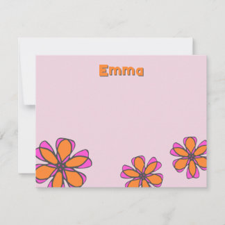 Mid Modern Floral Flat Note Card